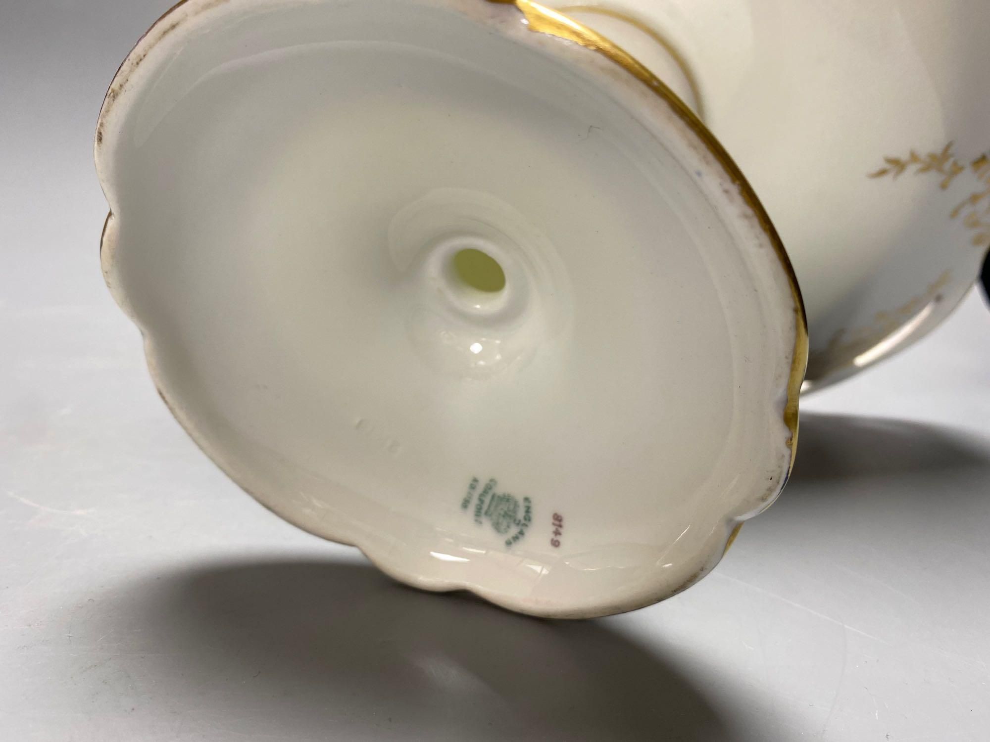 A Coalport bone china dessert service, pattern 8149 (18) and a Coalport two handled serving dish